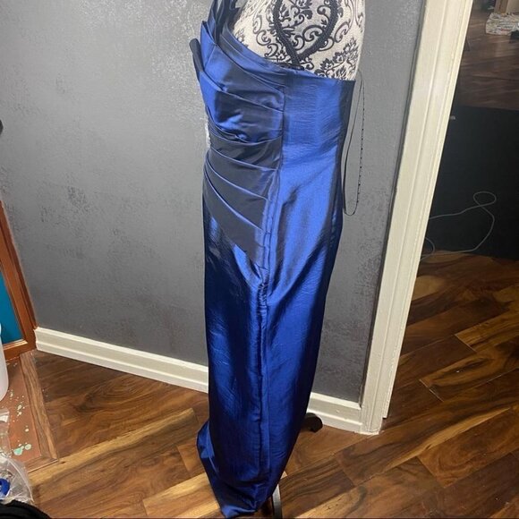 Daymor Couture Colbalt asymmetric pleated dress jacket formal wedding - Picture 8 of 12